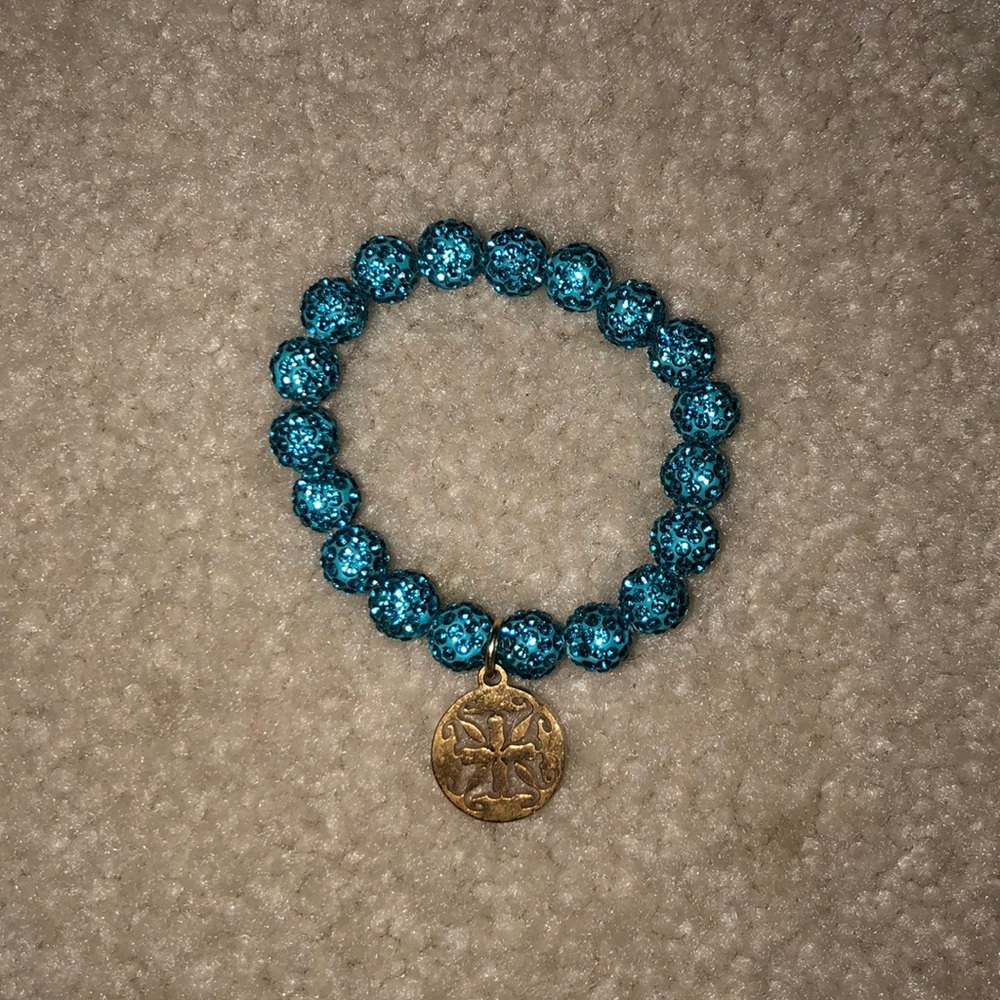 Blue rustic cuff bracelet